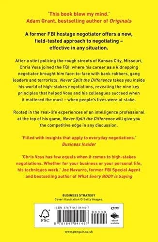 Never Split the Difference: Negotiating As If Your Life Depended on It by Chris Voss (Paperback)